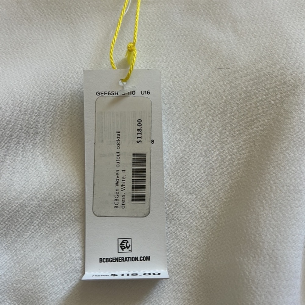 BCBGeneration White Skater Ruffle Dress 4 NWT‎ - Picture 4 of 6